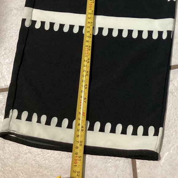 PrettyGarden Strapless Black‎ White Wide Leg Jumpsuit Women's Size L Boho Romper - Picture 5 of 8